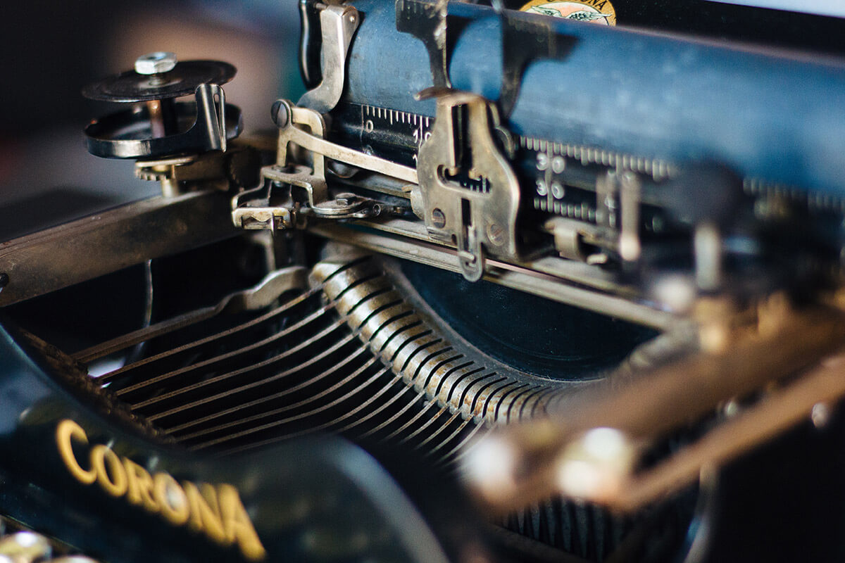 Máquina de escribir azul